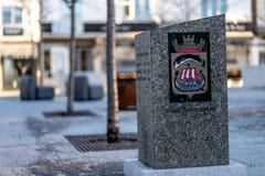 Sandefjord, Vestfold, Норвегия - повреждает 2019: памятник для матросов перед sjøman церков города стоковые изображения rf Sandefjord, Vestfold, Норвегия - повреждает 2019: памятник для матросов перед sjøman церков города стоковые изображения rf