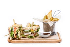 Sandwich avec des fritures images libres de droits Sandwich avec des fritures images libres de droits