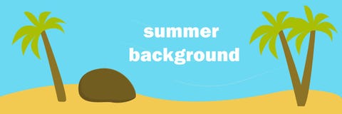 Sandy-Strand, Palmen, Ozean oder Meer und Sand, panoramische Illustration, horizontaler Hintergrund, freier Raum für Text vektor abbildung Sandy-Strand, Palmen, Ozean oder Meer und Sand, panoramische Illustration, horizontaler Hintergrund, freier Raum für Text vektor abbildung