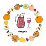 Sangria, традиционное испанское питье спирта бесплатная иллюстрация Sangria, традиционное испанское питье спирта бесплатная иллюстрация