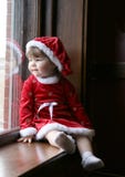 Santa Baby At Window Royalty Free Stock Image Santa Baby At Window Royalty Free Stock Image