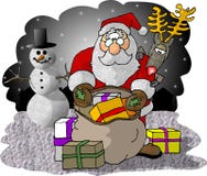 Santa Checking His Bag Of Gifts Stock Photography Santa Checking His Bag Of Gifts Stock Photography