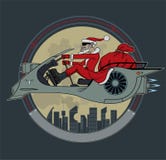 Santa Claus auf einem Raumroller vektor abbildung Santa Claus auf einem Raumroller vektor abbildung