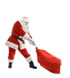 Santa Claus auténtica con el bolso rojo lleno foto de archivo libre de regalías Santa Claus auténtica con el bolso rojo lleno foto de archivo libre de regalías