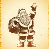 Santa Claus Cartoon Character Ink Print Hand Drawing Vintage Background Stock Photography Santa Claus Cartoon Character Ink Print Hand Drawing Vintage Background Stock Photography