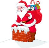 Santa Claus descends the chimney