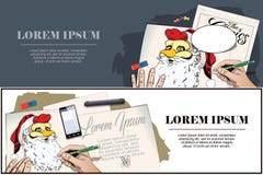 Santa Claus in een haanmasker Symbool van jaar horoscope stock illustratie Santa Claus in een haanmasker Symbool van jaar horoscope stock illustratie