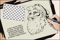 Santa Claus en una máscara del gallo Símbolo del año horoscope libre illustration Santa Claus en una máscara del gallo Símbolo del año horoscope libre illustration