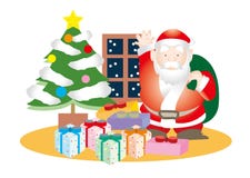 Santa Claus en veel stellen voor stock illustratie Santa Claus en veel stellen voor stock illustratie
