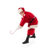 Santa Claus golfer with candy cane