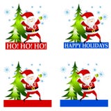 Santa Claus Labels Or Logos Clip Art Stock Image