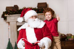 Santa claus and little boy royalty free stock photo Santa claus and little boy royalty free stock photo