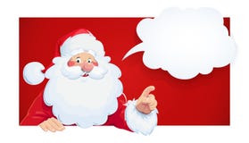 Santa Claus met toespraakbel Het karakter van het Kerstmisbeeldverhaal vector illustratie Santa Claus met toespraakbel Het karakter van het Kerstmisbeeldverhaal vector illustratie