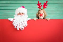 Santa Claus och renbarn fotografering för bildbyråer Santa Claus och renbarn fotografering för bildbyråer