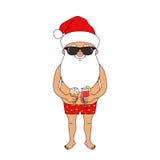 Santa Claus Resting On The Beach stock de ilustración Santa Claus Resting On The Beach stock de ilustración