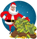 Santa Claus Sack Money illustrazione di stock Santa Claus Sack Money illustrazione di stock