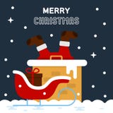 Santa Claus se pegó en una chimenea ilustración del vector Santa Claus se pegó en una chimenea ilustración del vector