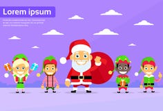 Santa Clause Christmas Elf Cartoon tecken royaltyfri illustrationer Santa Clause Christmas Elf Cartoon tecken royaltyfri illustrationer