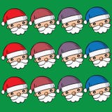 Santa Clauses ajustou-se para o Natal ilustração royalty free Santa Clauses ajustou-se para o Natal ilustração royalty free