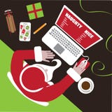 Santa entra sua lista impertinente ou agradável ilustração stock Santa entra sua lista impertinente ou agradável ilustração stock