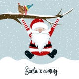Santa está vindo ilustração royalty free Santa está vindo ilustração royalty free
