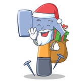 Santa with gift hammer character cartoon emoticon Royalty Free Stock Photography Santa with gift hammer character cartoon emoticon Royalty Free Stock Photography