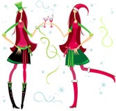 Santa girls royalty free illustration Santa girls royalty free illustration