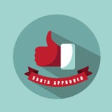 Santa ha approvato i pollici su progettazione piana royalty illustrazione gratis Santa ha approvato i pollici su progettazione piana royalty illustrazione gratis