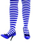 Santa Helper Socks And One Toe Up Blue Royalty Free Stock Images
