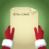 Santa lê uma letra das crianças ilustração do vetor Santa lê uma letra das crianças ilustração do vetor