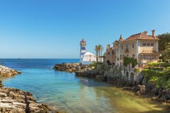 Santa Marta Lighthouse in Cascais stockfoto Santa Marta Lighthouse in Cascais stockfoto