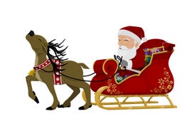 Santa na saniu ilustracji Santa na saniu ilustracji