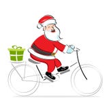 Santa On Cycle Wishing Merry Christmas Royalty Free Stock Image