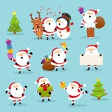 santa śliczny set royalty ilustracja santa śliczny set royalty ilustracja