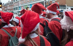 SantaCongebeurtenis in Londen royalty-vrije stock afbeelding SantaCongebeurtenis in Londen royalty-vrije stock afbeelding