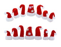 Santas hats isolated stock photo Santas hats isolated stock photo