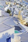 Santorini bij zonsondergang royalty-vrije stock fotografie Santorini bij zonsondergang royalty-vrije stock fotografie