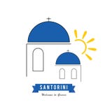 Santorini greek island icon travel illustration stock illustration Santorini greek island icon travel illustration stock illustration