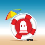 Santorini greek island in live saver illustration vector illustration Santorini greek island in live saver illustration vector illustration