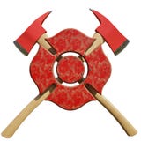 Sapeur-pompier croisé Axes derrière le symbole de lutte contre l'incendie illustration stock Sapeur-pompier croisé Axes derrière le symbole de lutte contre l'incendie illustration stock
