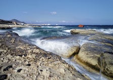 Sarakiniko beach - Beach with shipwreck royalty free stock photos Sarakiniko beach - Beach with shipwreck royalty free stock photos