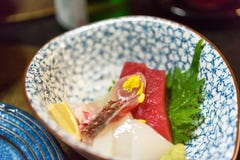 Sashimi - Japoński naczynie, Tokio, Japonia Zakończenie zdjęcie royalty free Sashimi - Japoński naczynie, Tokio, Japonia Zakończenie zdjęcie royalty free