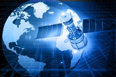 Satellite Communications Concept Stock Photo