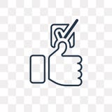 Satisfied vector icon isolated on transparent background, linear royalty free illustration Satisfied vector icon isolated on transparent background, linear royalty free illustration