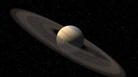 Saturn like planet with asteroid rings