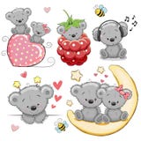 Satz der netten Karikatur Teddy Bear lizenzfreie abbildung Satz der netten Karikatur Teddy Bear lizenzfreie abbildung