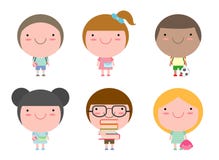 Satz der Schule scherzt im Bildungskonzept, zurück zu Schulevektor-Illustration stock abbildung Satz der Schule scherzt im Bildungskonzept, zurück zu Schulevektor-Illustration stock abbildung
