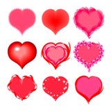 Satz Herzen für Valentinsgruß ` s Tag Elemente für Designgrußkarten Lizenzfreie Stockbilder Satz Herzen für Valentinsgruß ` s Tag Elemente für Designgrußkarten Lizenzfreie Stockbilder