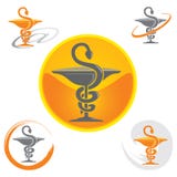 Satz Ikonen mit Caduceus-Symbol-Gelb - Gesundheit/Apotheke stock abbildung Satz Ikonen mit Caduceus-Symbol-Gelb - Gesundheit/Apotheke stock abbildung