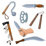 Satz kalte Arme, Karikaturillustration stock abbildung Satz kalte Arme, Karikaturillustration stock abbildung